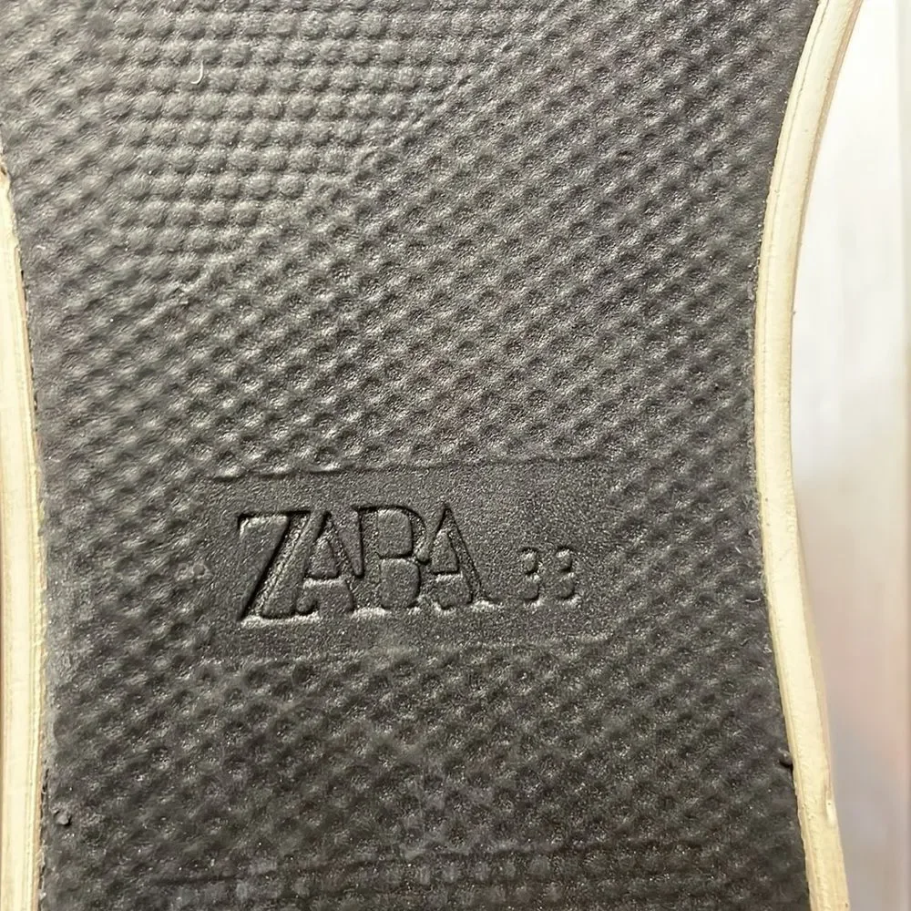 Zara Kids Checkerboard High Top Sneakers Star Print Canvas Size 2.5